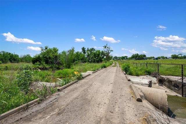 view of street with a rural view