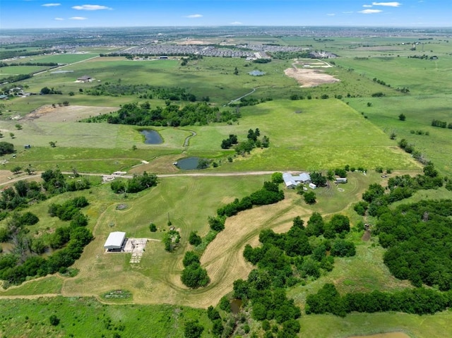 bird's eye view with a rural view