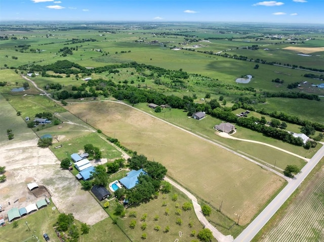 bird's eye view with a rural view