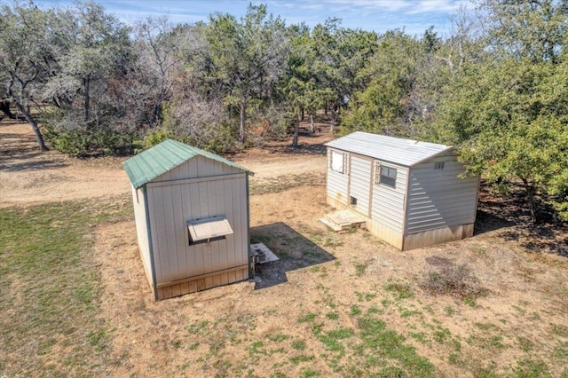 view of shed