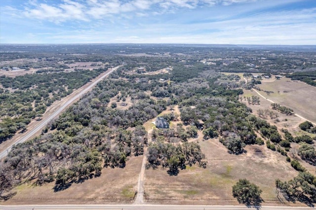 aerial view featuring a rural view