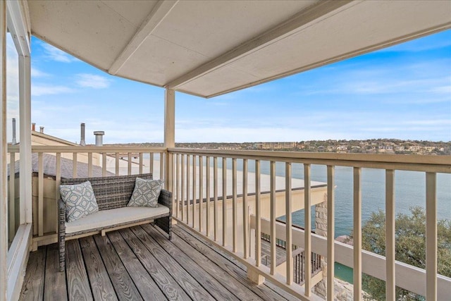 balcony with a water view