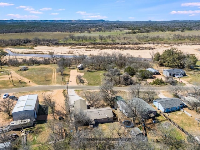 aerial view with a rural view and a mountain view