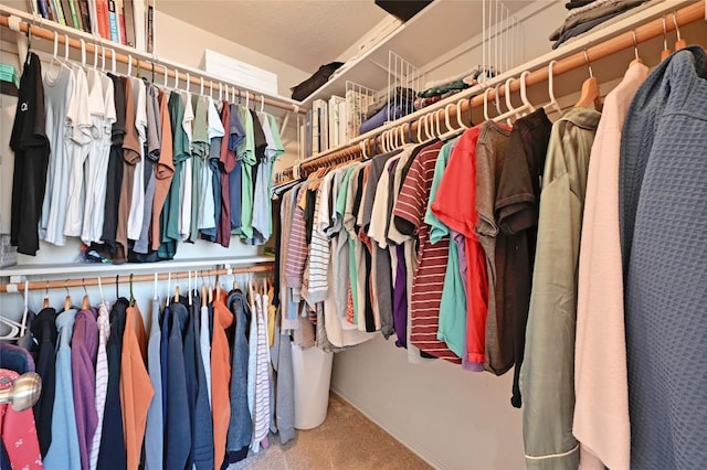 spacious closet with carpet flooring