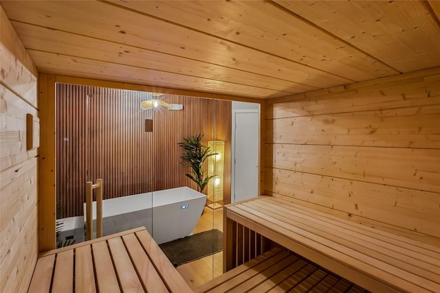 2505 Thornton Rd Unit 1105, Austin, TX 78704 - sauna with wood walls and wooden ceiling