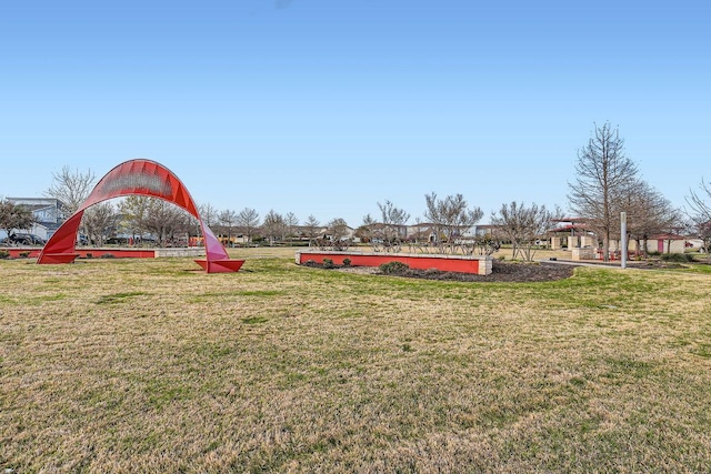 view of jungle gym with a yard