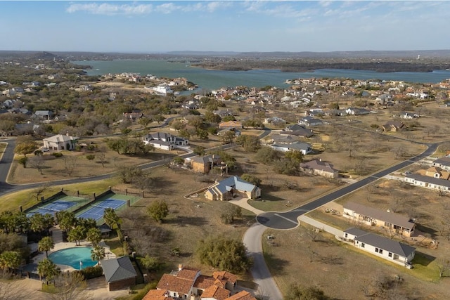 3206 Douglas Dr, Horseshoe Bay, TX 78657 - view of property location featuring a large body of water, nearby suburban area, and a pool area