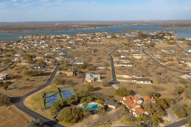 3206 Douglas Dr, Horseshoe Bay, TX 78657 - aerial view of property's location featuring a large body of water and nearby suburban area