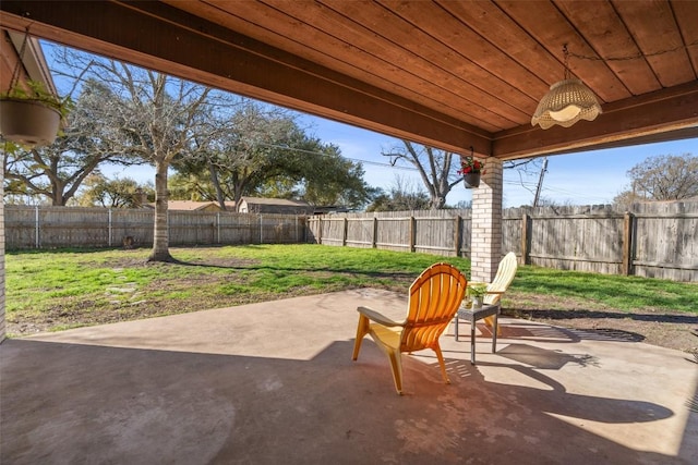 view of patio / terrace with a fenced backyard