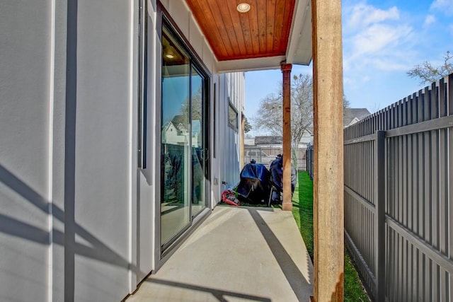 exterior space featuring a fenced backyard