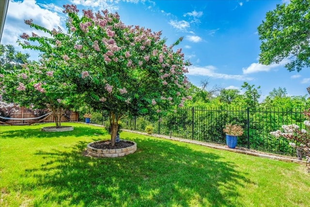 view of yard with fence