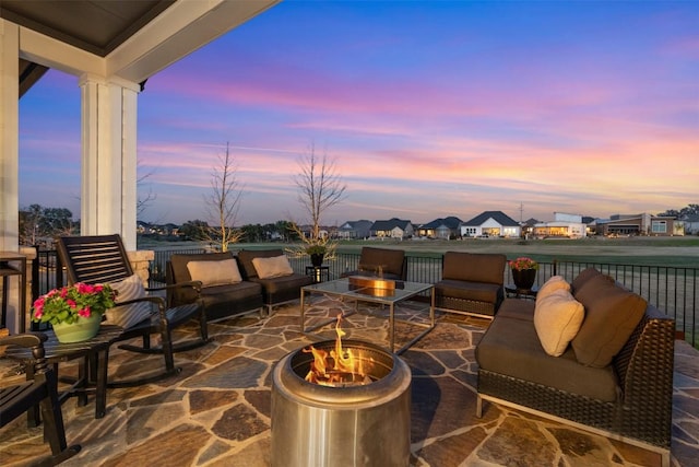 view of patio / terrace featuring an outdoor living space