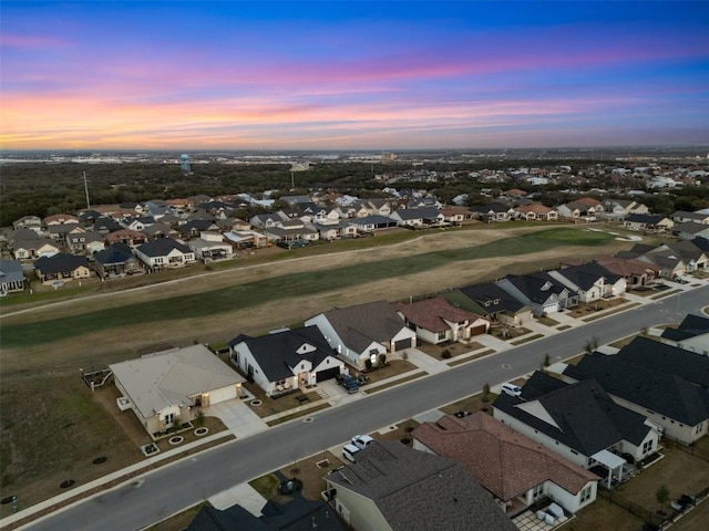 aerial view with a residential view