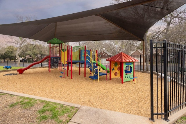 communal playground with fence