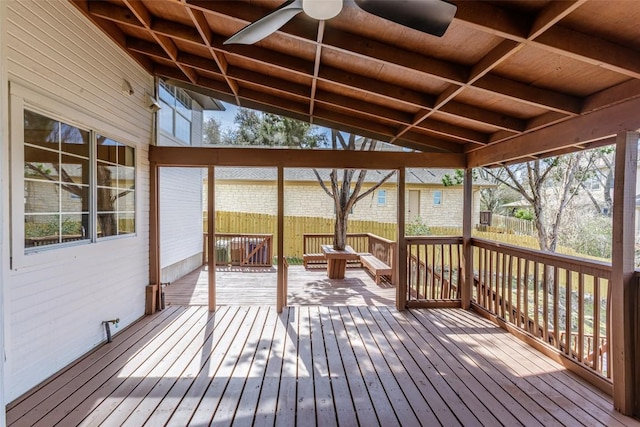 wooden terrace with fence