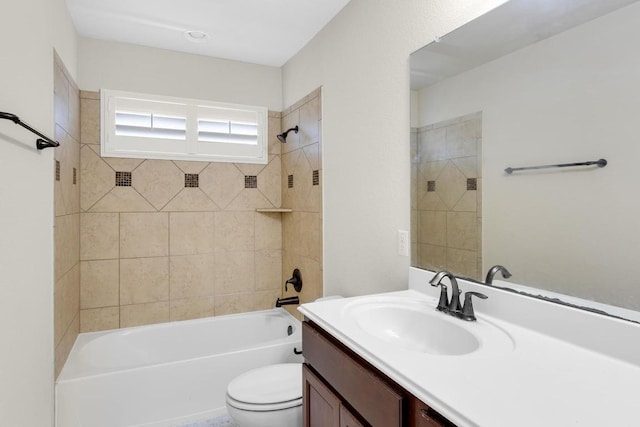 full bathroom with vanity, toilet, and shower / bath combination