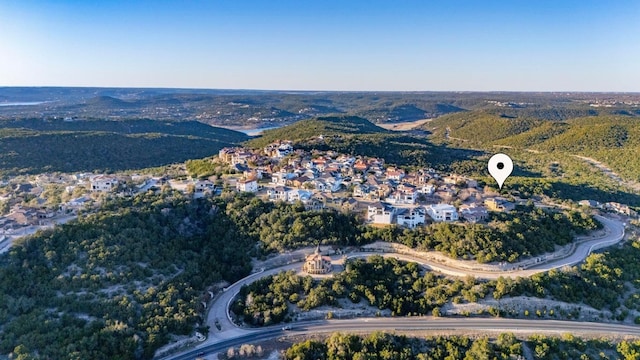 bird's eye view with a mountain view