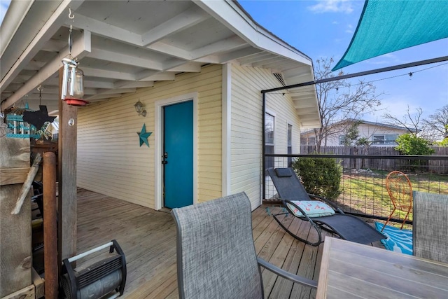 wooden deck with fence