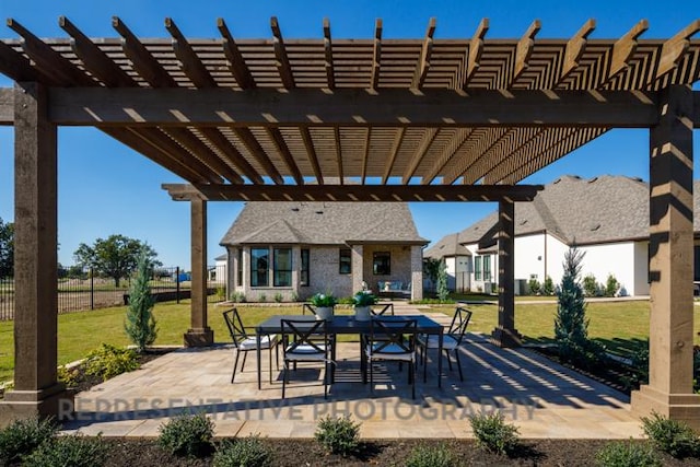 view of patio / terrace with a pergola