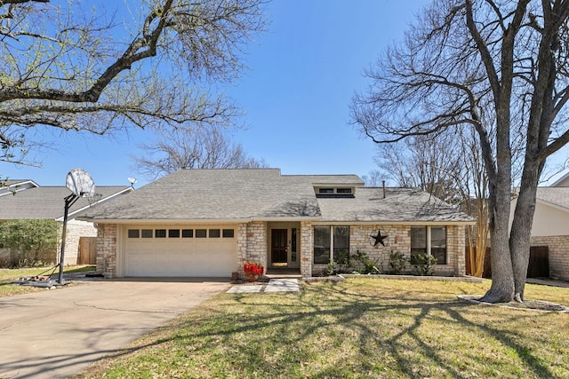 view of front facade with a garage, stone siding, and driveway