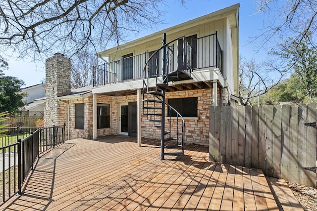 deck featuring fence