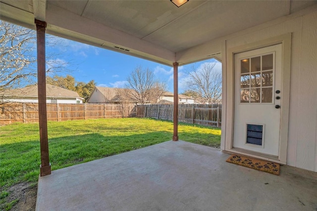 view of patio / terrace featuring a fenced backyard