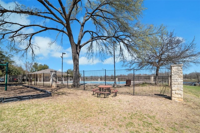 view of yard with fence