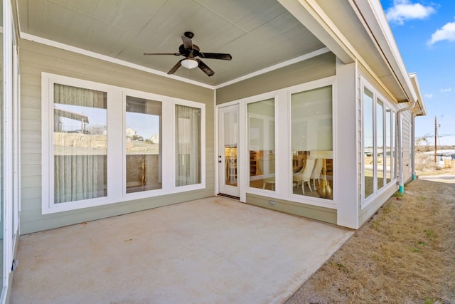 view of patio with a ceiling fan