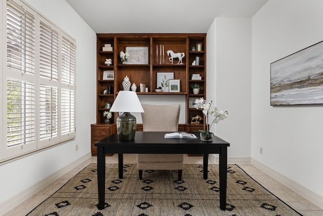 9100 Calera Dr Unit 10, Austin, TX 78735 - office area with light tile patterned floors and baseboards