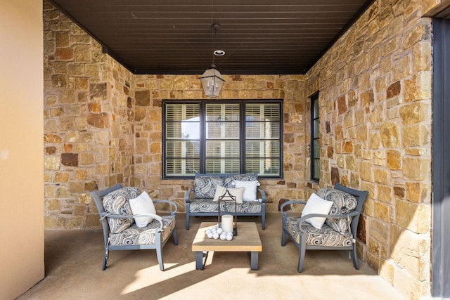 view of patio with an outdoor living space