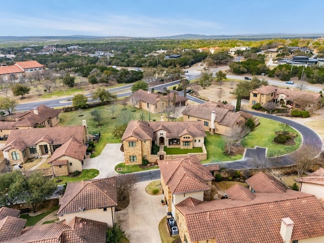 aerial view with a residential view