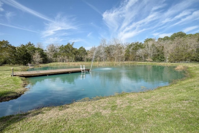 exterior space featuring a dock