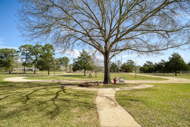 view of home's community featuring a lawn