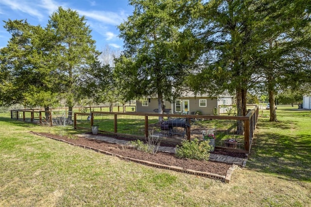 view of yard with fence