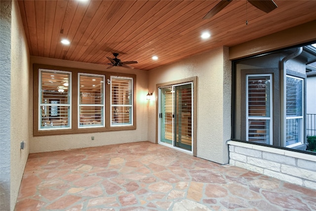 view of patio / terrace featuring a ceiling fan