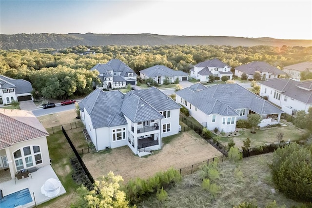 bird's eye view with a residential view