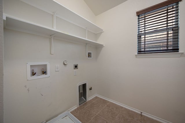 laundry area featuring hookup for a gas dryer, hookup for an electric dryer, washer hookup, and laundry area