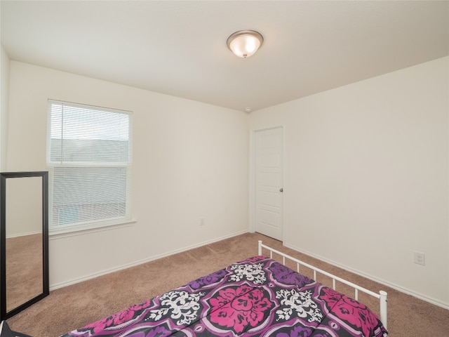 bedroom with baseboards and carpet floors