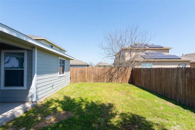 view of yard with fence