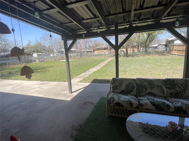 view of patio featuring a fenced backyard