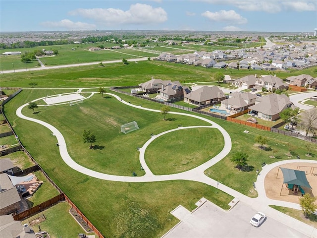 drone / aerial view with a residential view