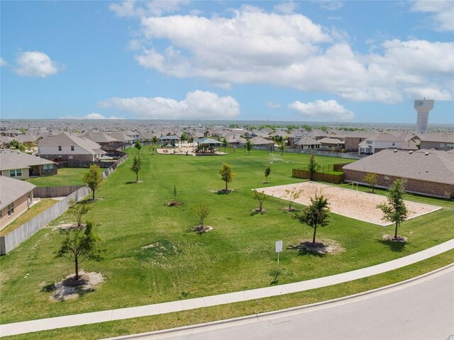 aerial view with a residential view