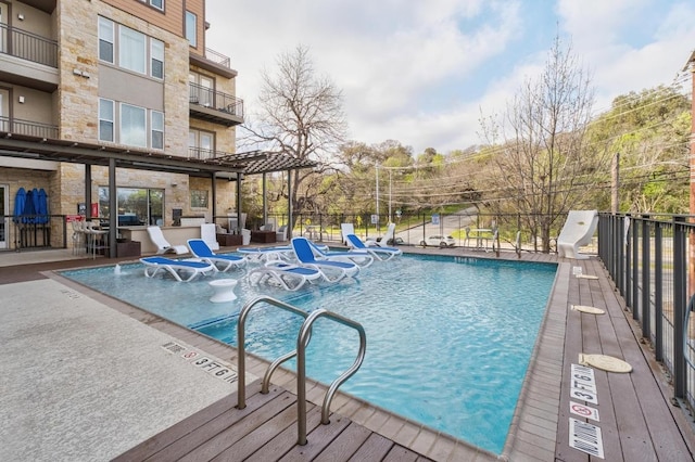 view of pool with a patio