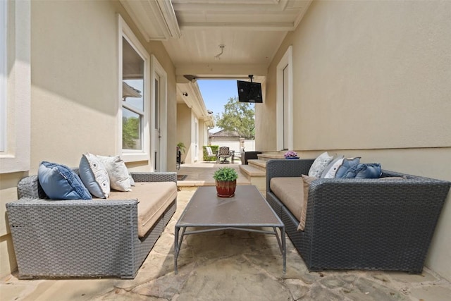 12027 Pleasant Panorama Vw, Austin, TX 78738 - view of patio / terrace featuring an outdoor hangout area