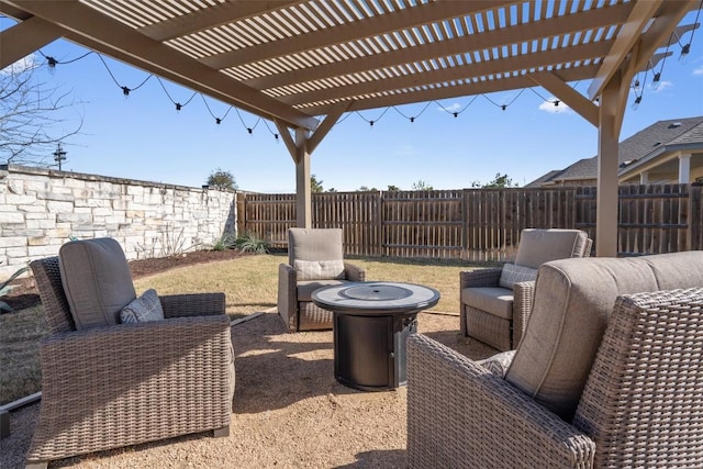 view of patio with a fenced backyard