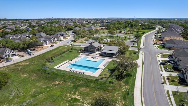 drone / aerial view with a residential view