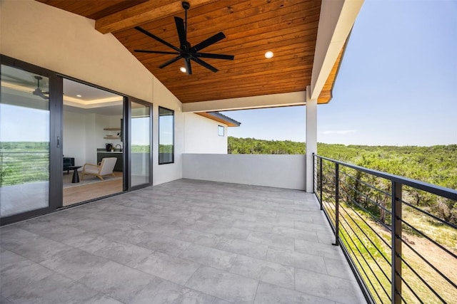 8112 Kuhn Dr, Austin, TX 78736 - view of patio / terrace featuring a balcony and a ceiling fan