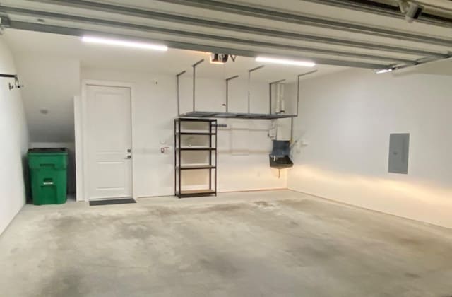 garage with electric panel