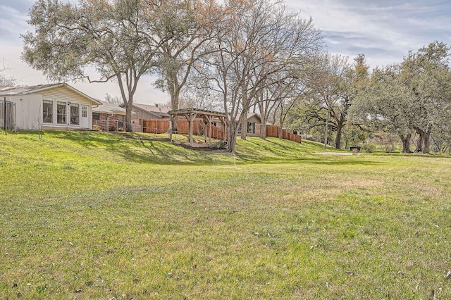 view of yard with fence