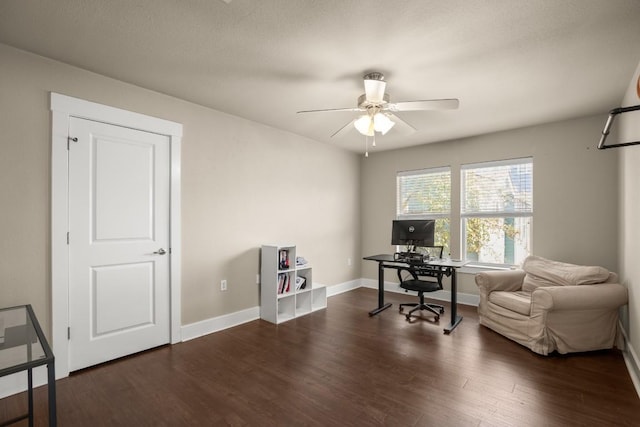 1601 Miriam Ave Unit 103, Austin, TX 78702 - office with ceiling fan and wood finished floors